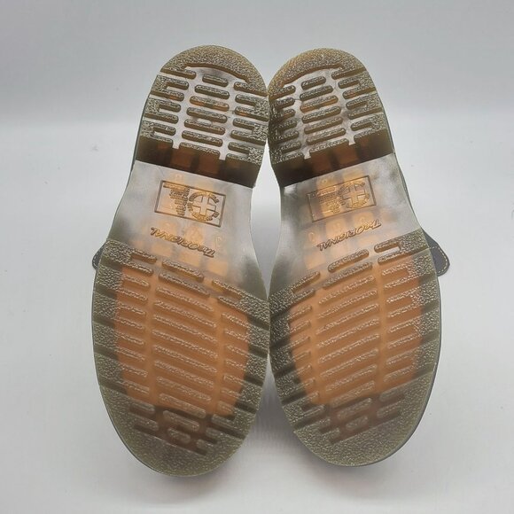 Dr. Martens 1460 Pascal Yellow Stitch Black Leather Men Boots‎ Size 5 - Picture 8 of 11